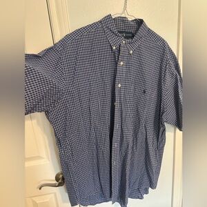 Ralph Lauren Blue Check Button-Down Shirt - Men's - XXL